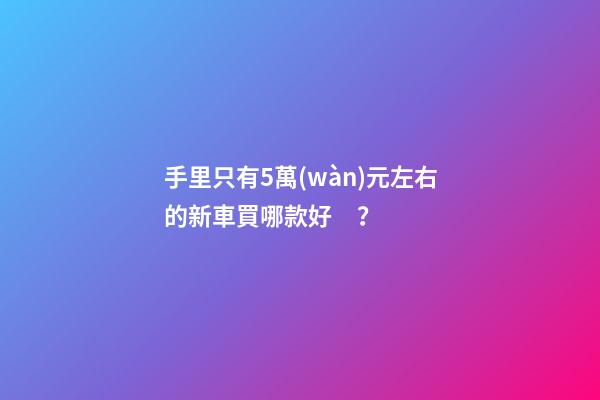 手里只有5萬(wàn)元左右的新車買哪款好？